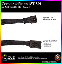 Load image into Gallery viewer, Corsair RGB to JST-SM Addressable RGB Adapter