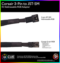 Load image into Gallery viewer, Corsair RGB to JST-SM Addressable RGB Adapter