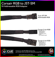 Load image into Gallery viewer, Corsair RGB to JST-SM Addressable RGB Adapter