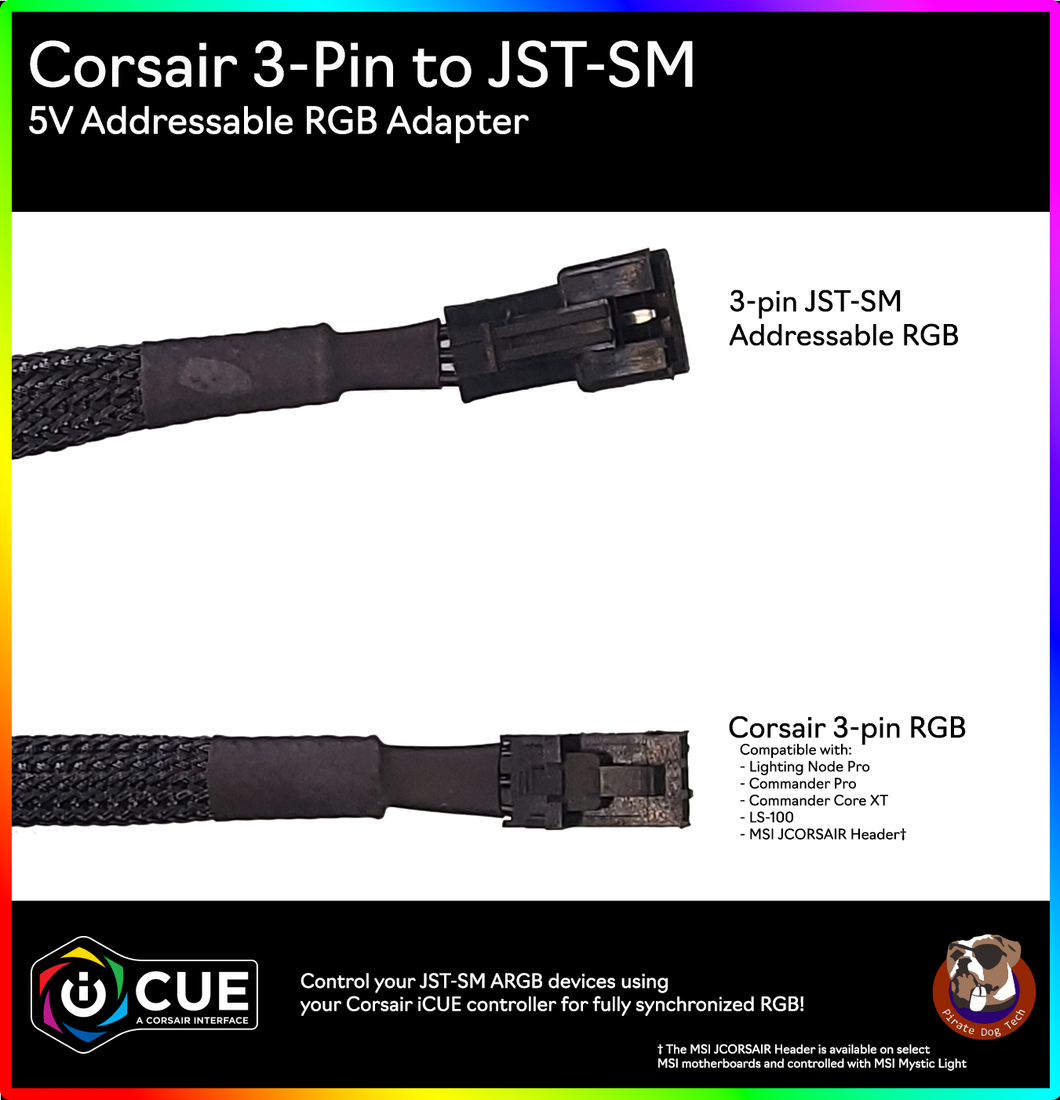 Corsair RGB to JST-SM Addressable RGB Adapter