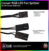 Load image into Gallery viewer, Corsair RGB LED Fan Splitter Cable (Corsair Style)
