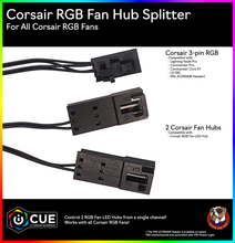 Load image into Gallery viewer, Corsair RGB Fan LED Hub Splitter Cable (Corsair Style)
